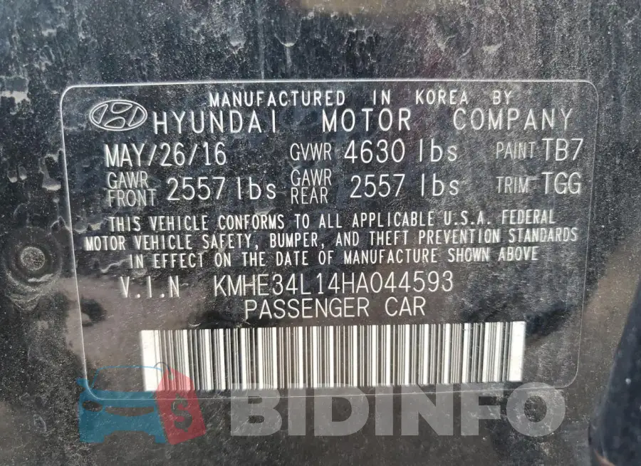 KMHE34L14HA044593 Photo# 12