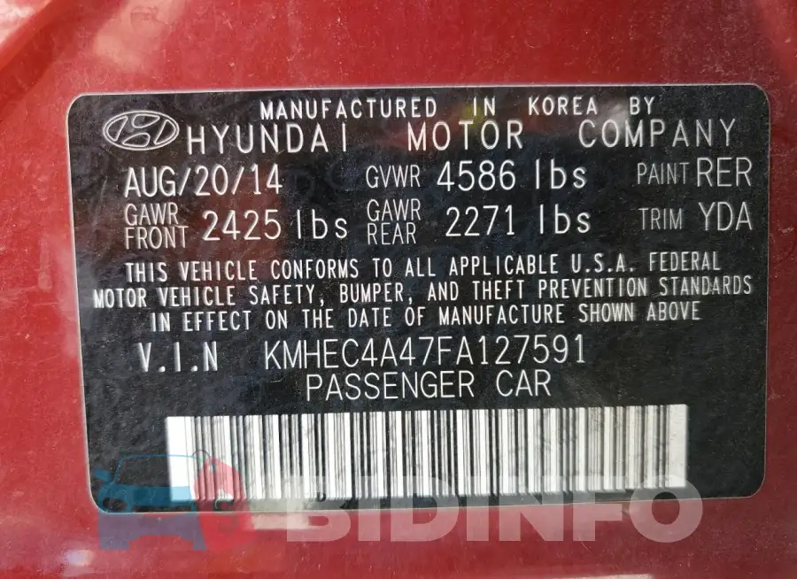 KMHEC4A47FA127591 Photo# 13