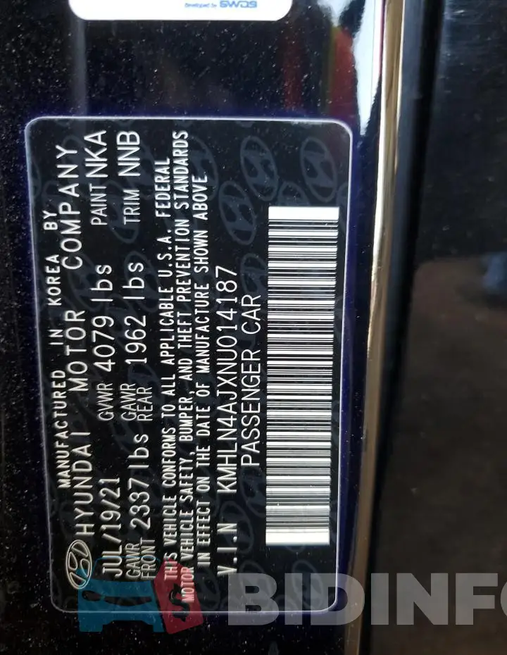 KMHLN4AJXNU014187 Photo# 12