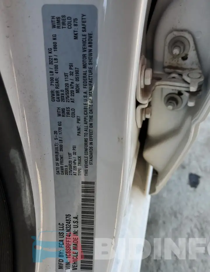 1C6SRFFT4LN324876 Photo# 12