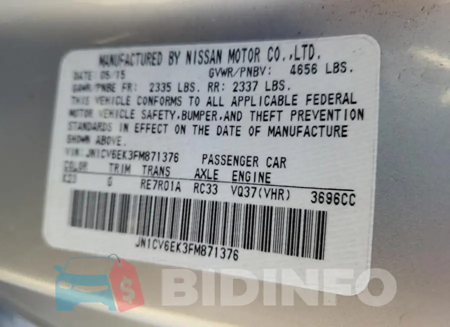 JN1CV6EK3FM871376 Photo# 13