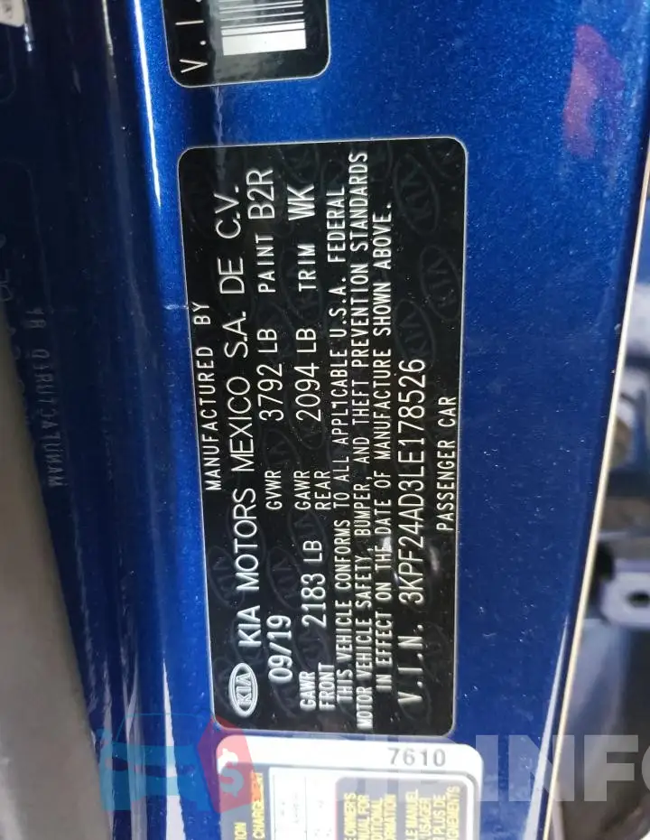 3KPF24AD3LE178526 Photo# 13