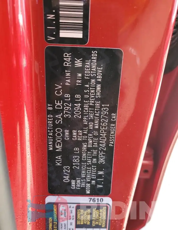 3KPF24AD4PE627931 Photo# 13