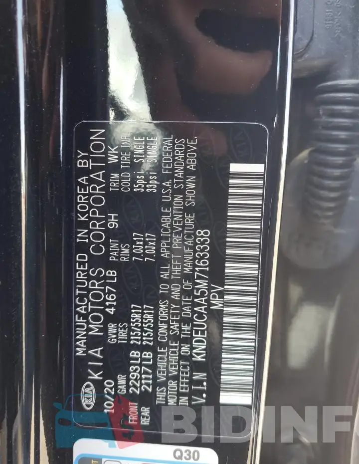 KNDEUCAA5M7163338 Photo# 12