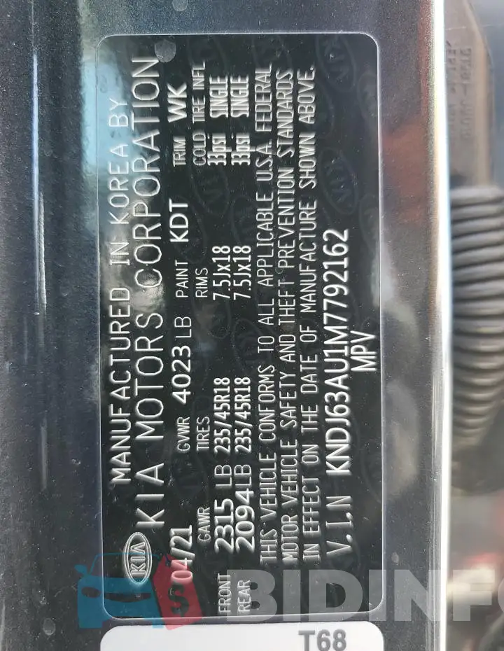 KNDJ63AU1M7792162 Photo# 13