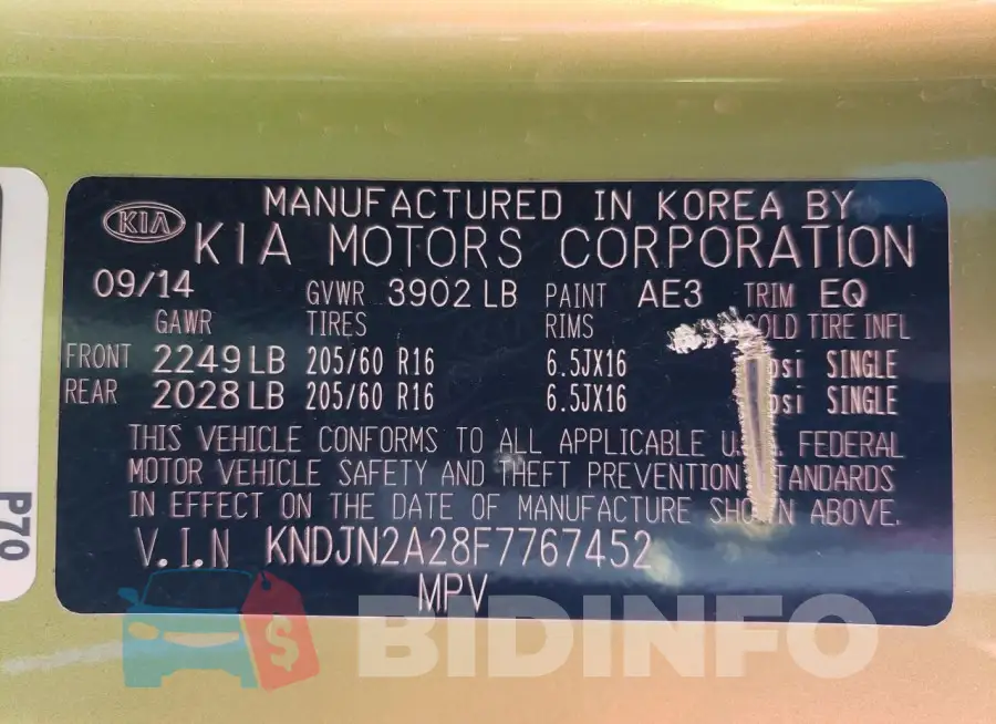 KNDJN2A28F7767452 Photo# 12