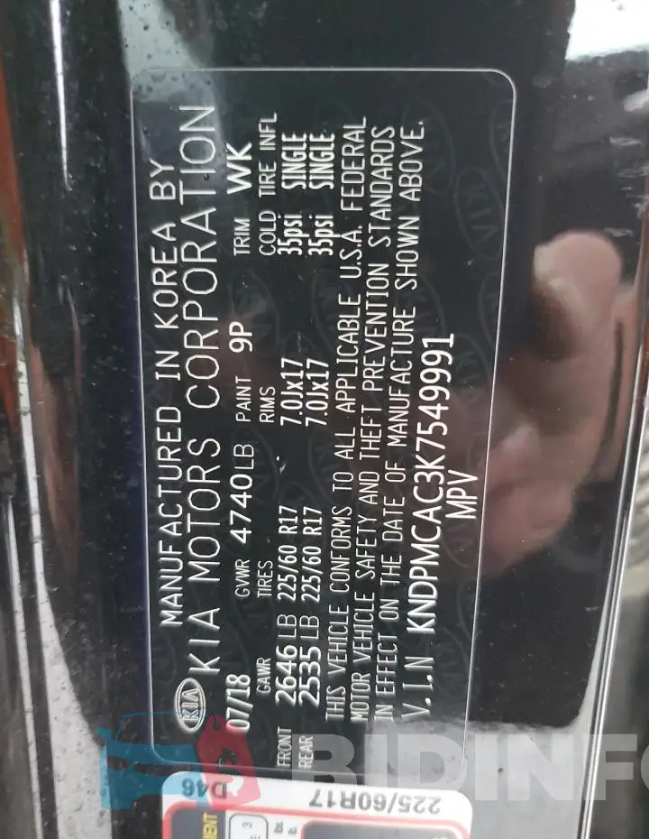 KNDPMCAC3K7549991 Photo# 12