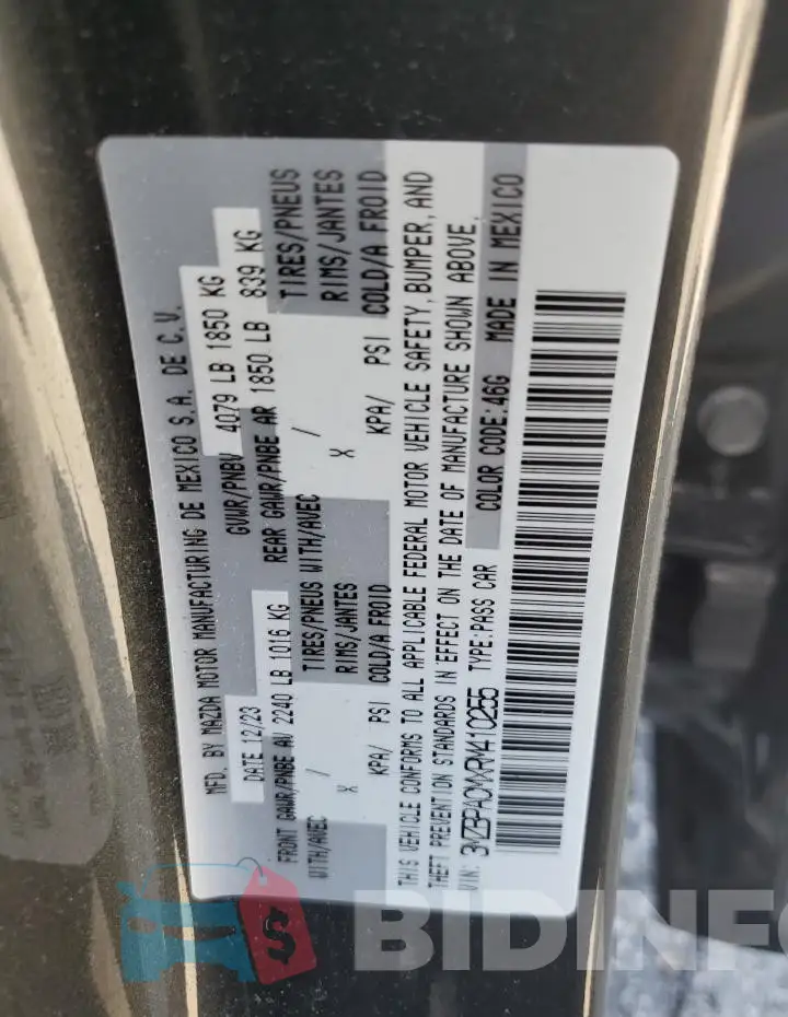 3MZBPACMXRM410255 Photo# 13