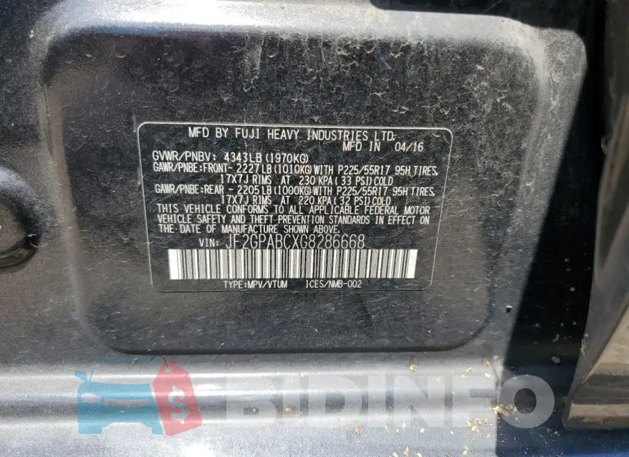 JF2GPABCXG8286668 Photo# 13