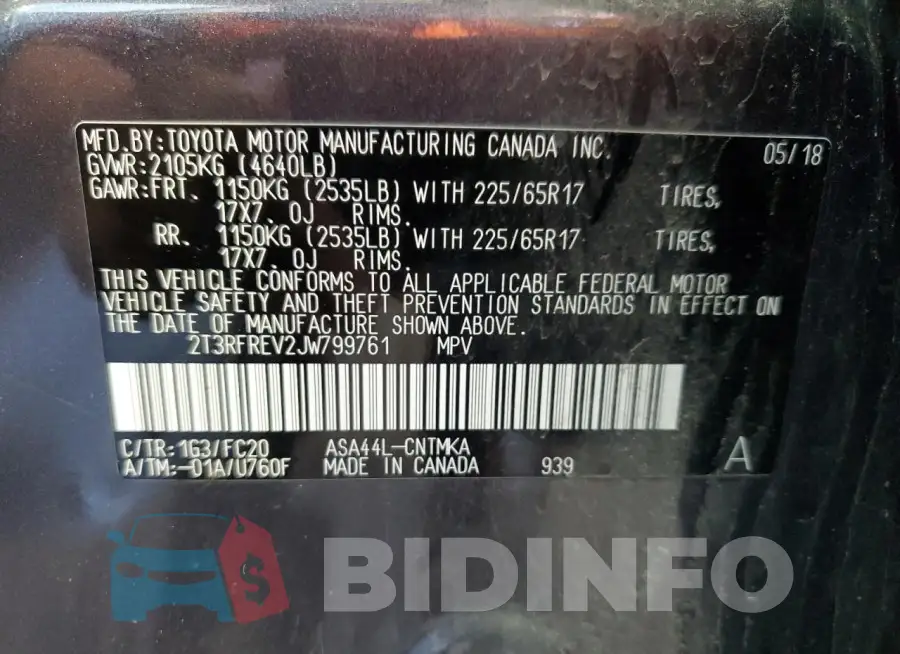 2T3RFREV2JW799761 Photo# 13