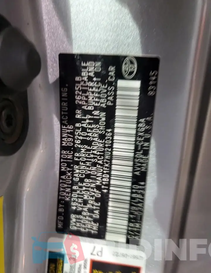 4T1BD1FK7HU210364 Photo# 12