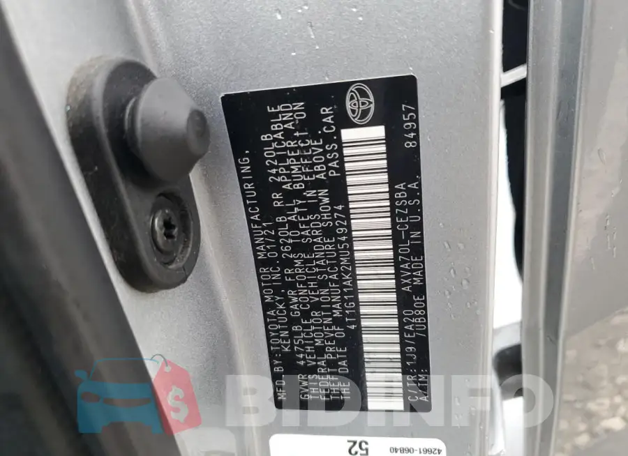 4T1G11AK2MU549274 Photo# 12