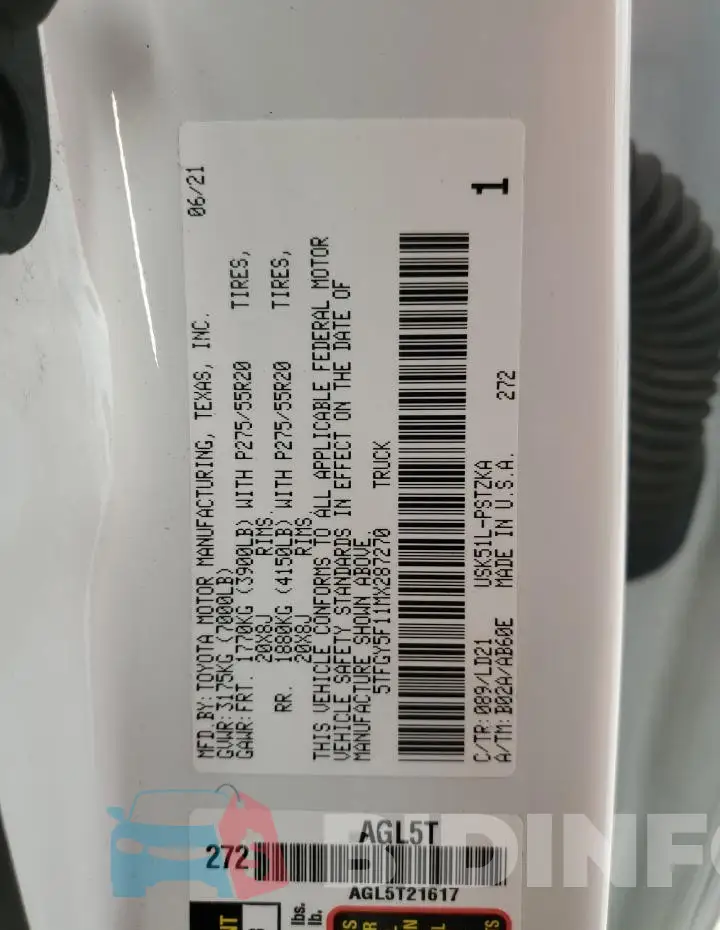 5TFGY5F11MX287270 Photo# 12