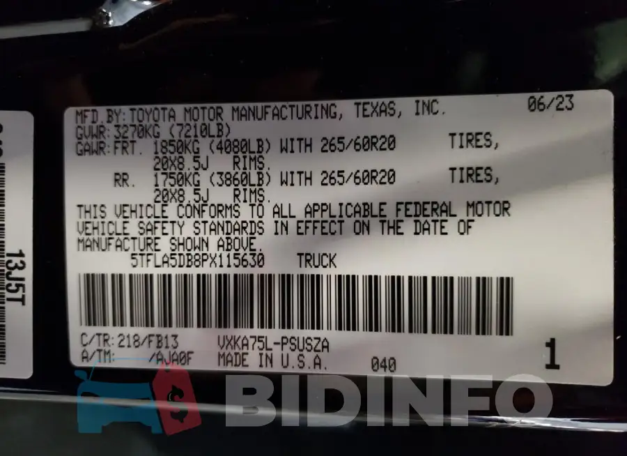 5TFLA5DB8PX115630 Photo# 12