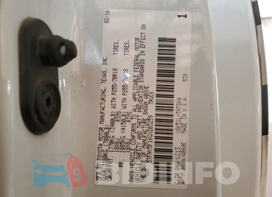 5TFNY5F16GX203259 Photo# 12
