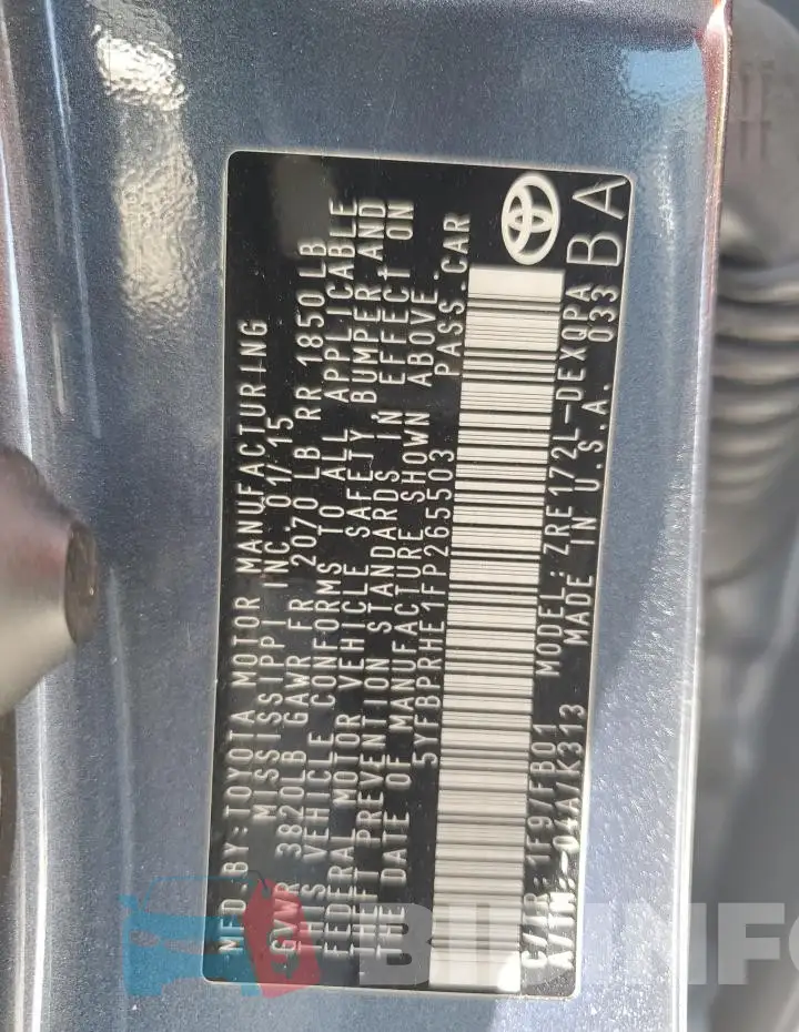 5YFBPRHE1FP265503 Photo# 13