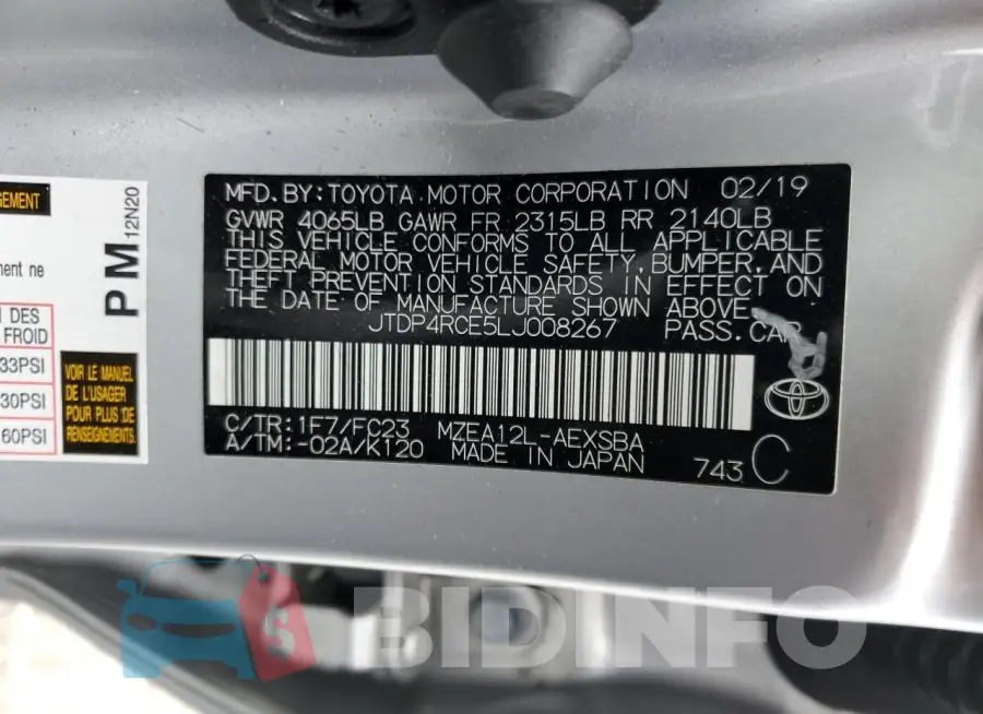 JTDP4RCE5LJ008267 Photo# 12