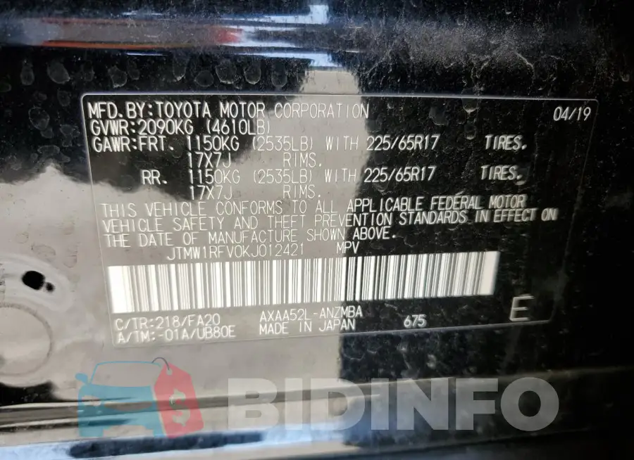 JTMW1RFV0KJ012421 Photo# 13