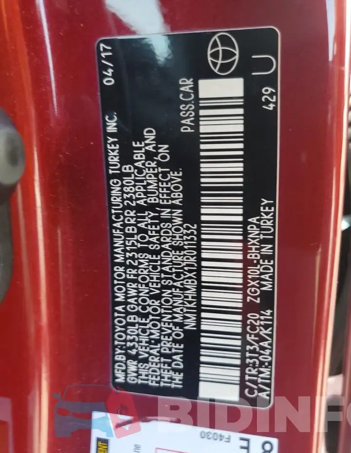 NMTKHMBX1JR011332 Photo# 13