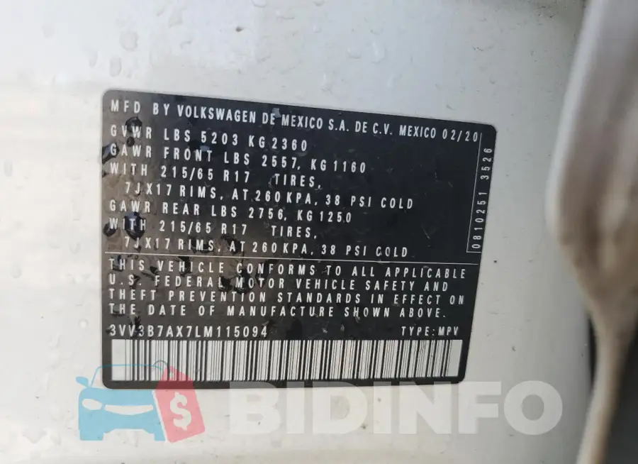 3VV3B7AX7LM115094 Photo# 13