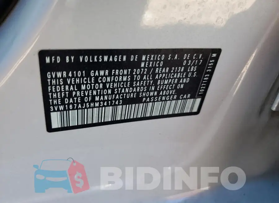 3VW167AJ5HM341743 Photo# 12