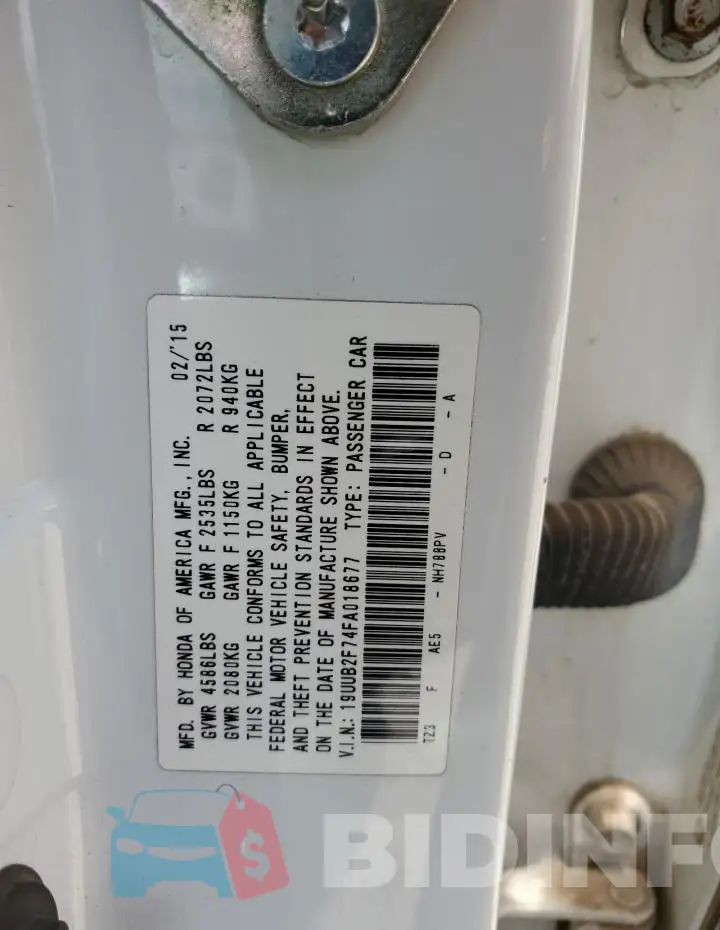 19UUB2F74FA018677 Photo# 12