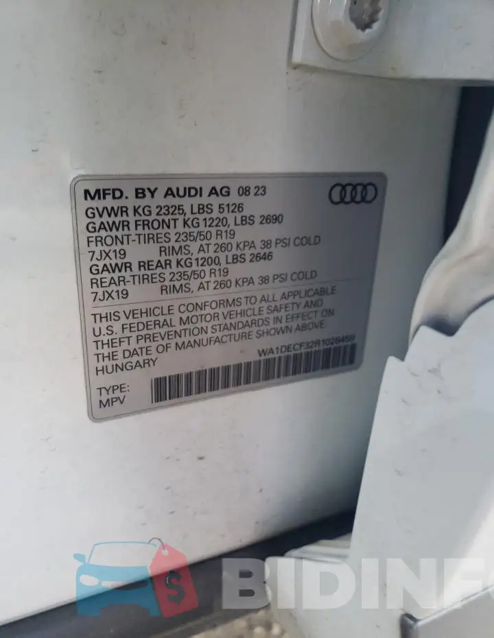 WA1DECF32R1026459 Photo# 12