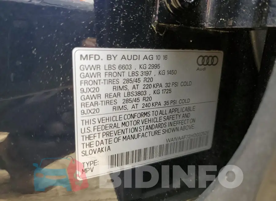 WA1VAAF72HD032525 Photo# 13