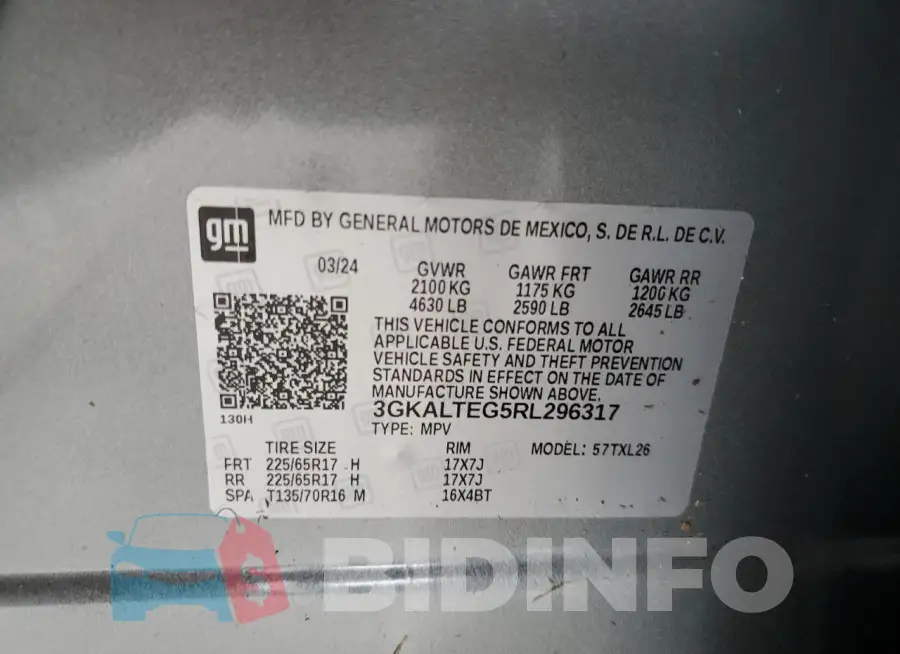 3GKALTEG5RL296317 Photo# 13