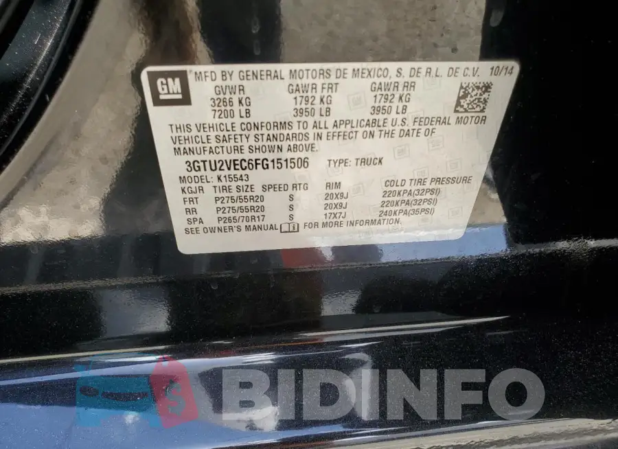 3GTU2VEC6FG151506 Photo# 12