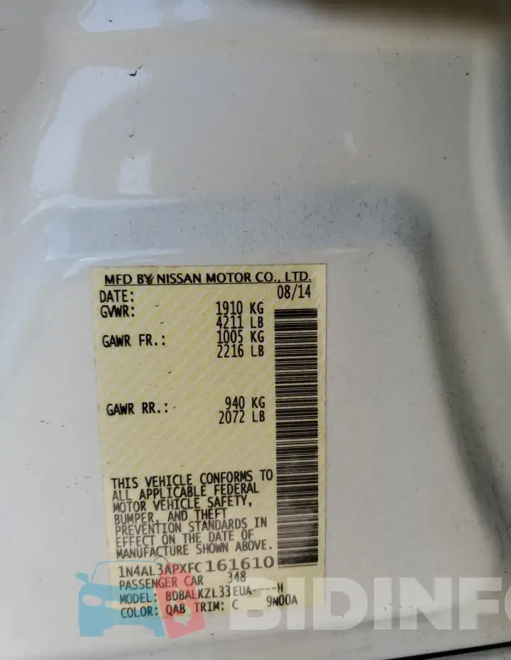 1N4AL3APXFC161610 Photo# 12