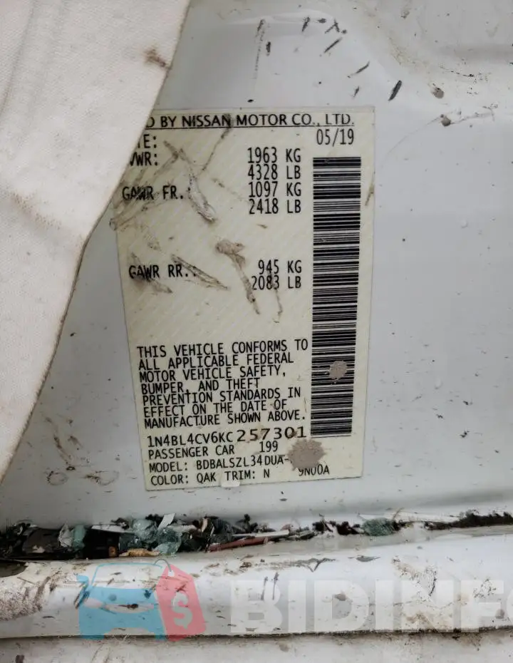 1N4BL4CV6KC257301 Photo# 12