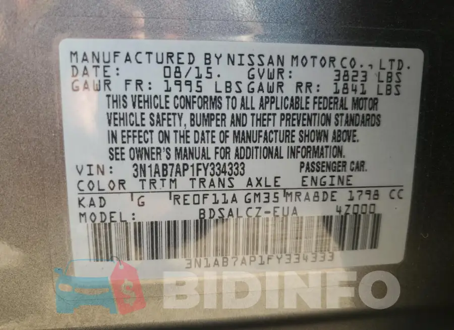 3N1AB7AP1FY334333 Photo# 12