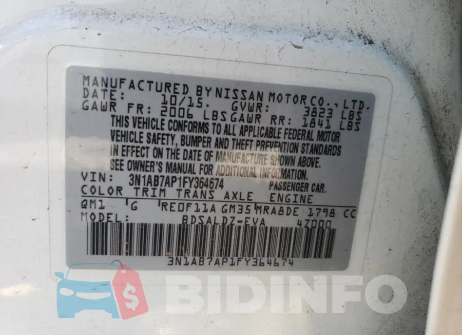 3N1AB7AP1FY364674 Photo# 12
