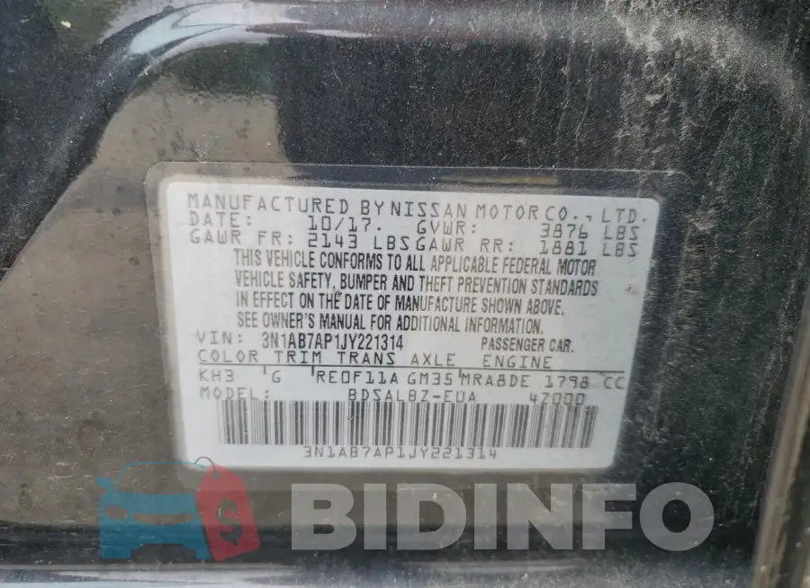 3N1AB7AP1JY221314 Photo# 12