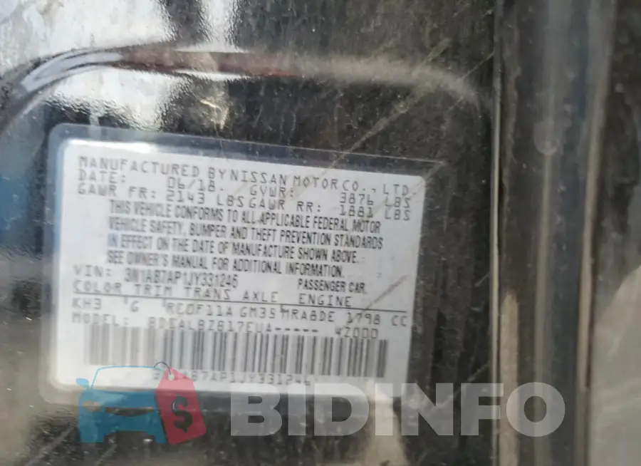 3N1AB7AP1JY331246 Photo# 12