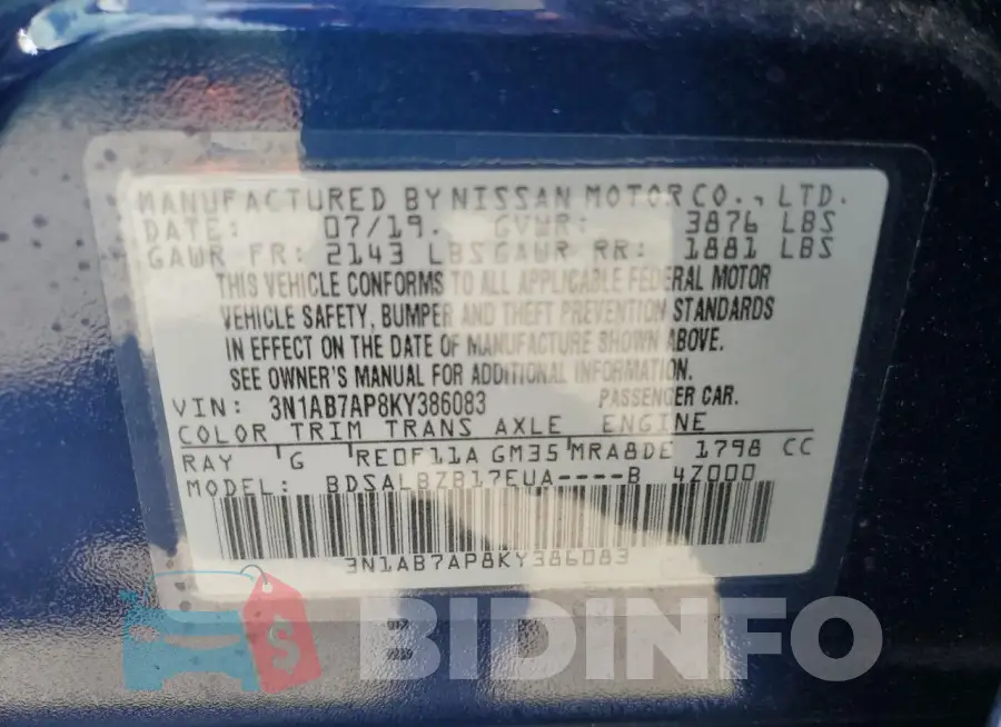 3N1AB7AP8KY386083 Photo# 12