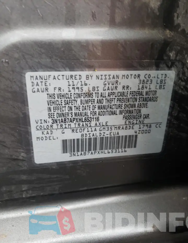 3N1AB7APXHL653116 Photo# 12