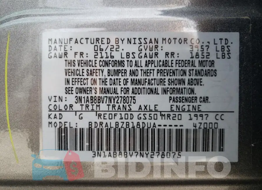 3N1AB8BV7NY278075 Photo# 12