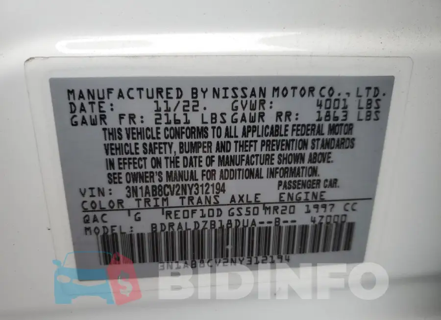 3N1AB8CV2NY312194 Photo# 12