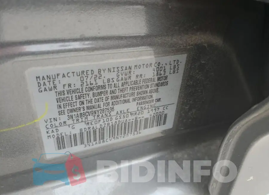 3N1AB8CV9NY287536 Photo# 12