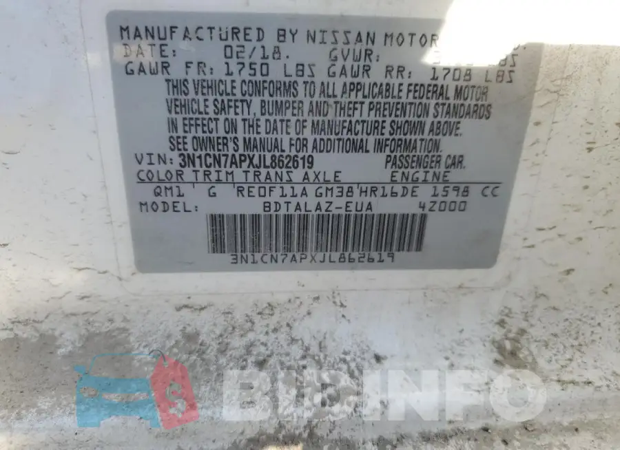 3N1CN7APXJL862619 Photo# 12