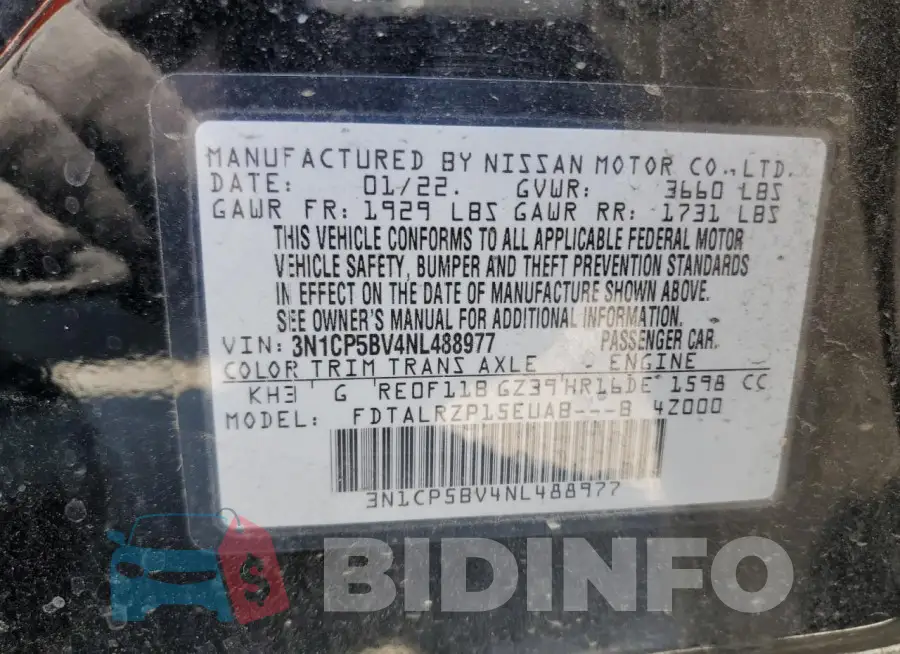 3N1CP5BV4NL488977 Photo# 12