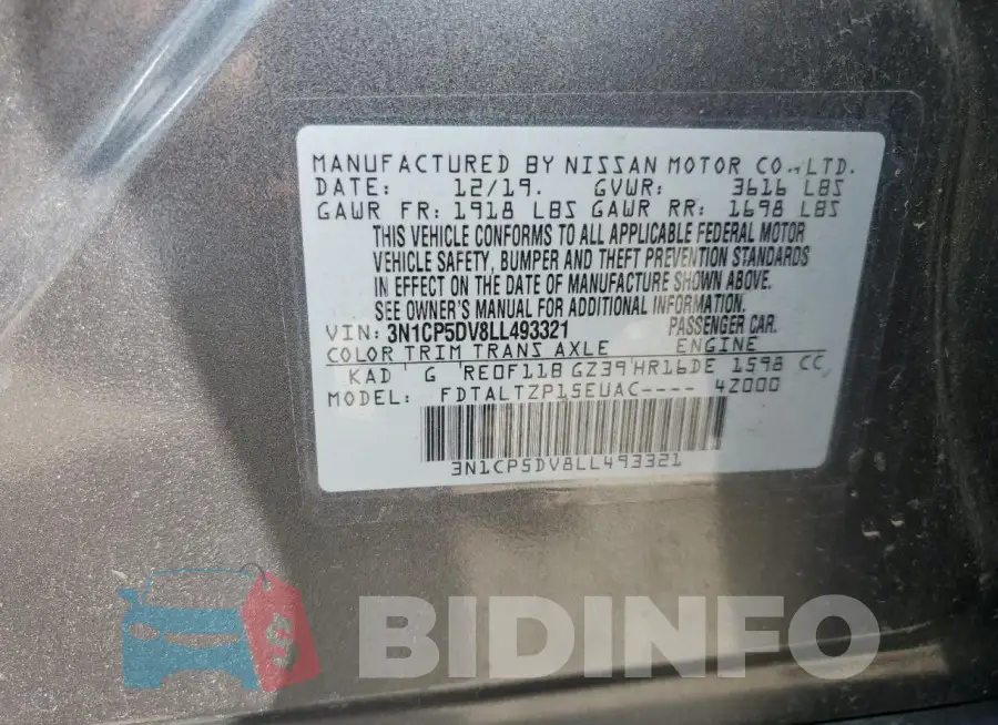 3N1CP5DV8LL493321 Photo# 12