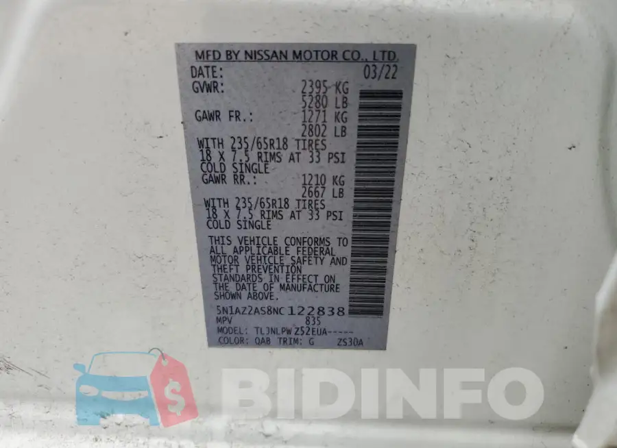 5N1AZ2AS8NC122838 Photo# 13
