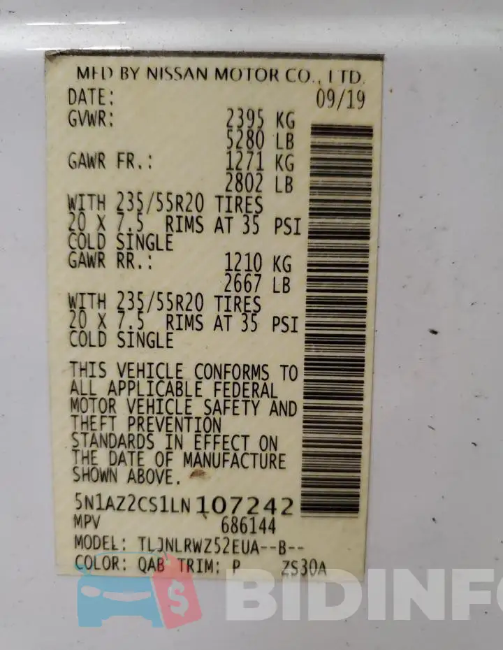 5N1AZ2CS1LN107242 Photo# 13