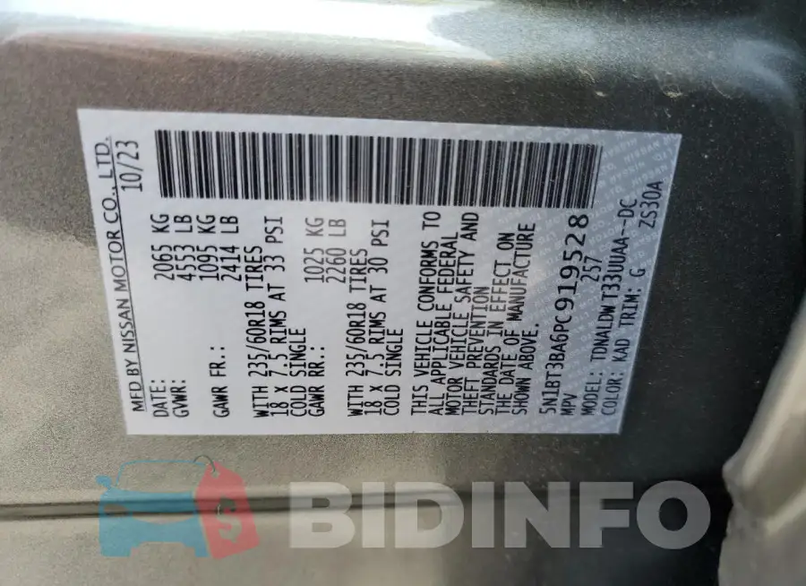 5N1BT3BA6PC919528 Photo# 14