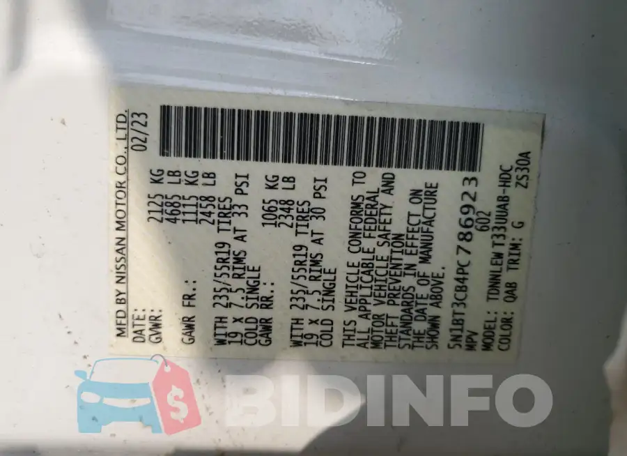 5N1BT3CB4PC786923 Photo# 13