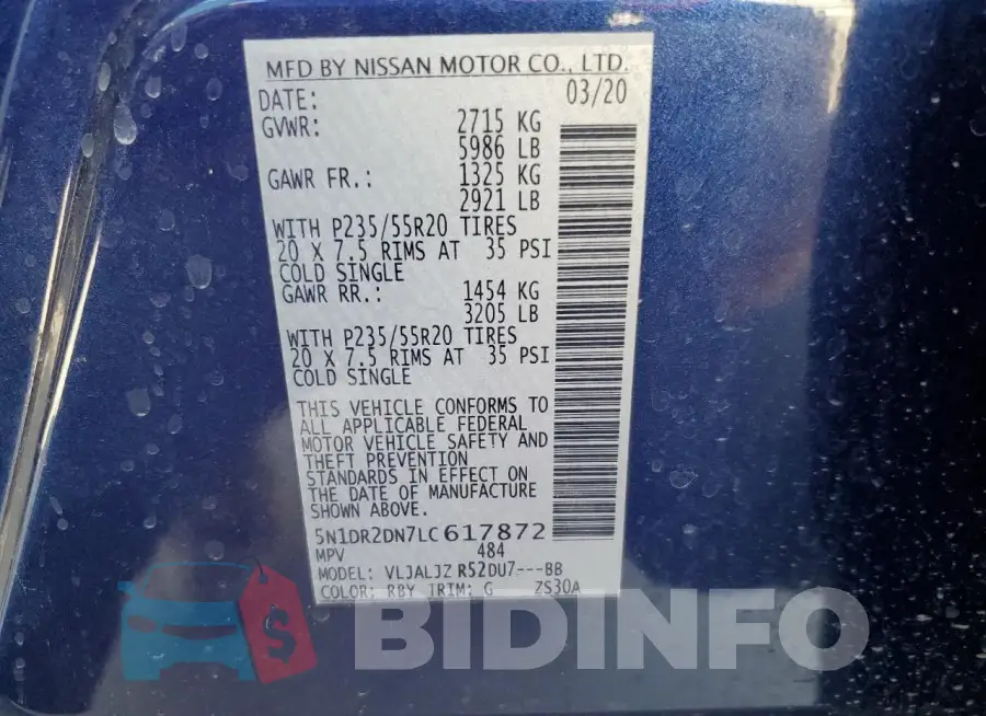 5N1DR2DN7LC617872 Photo# 13