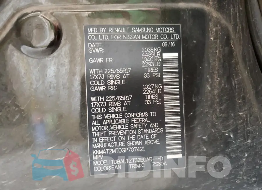 KNMAT2MT0GP707421 Photo# 13